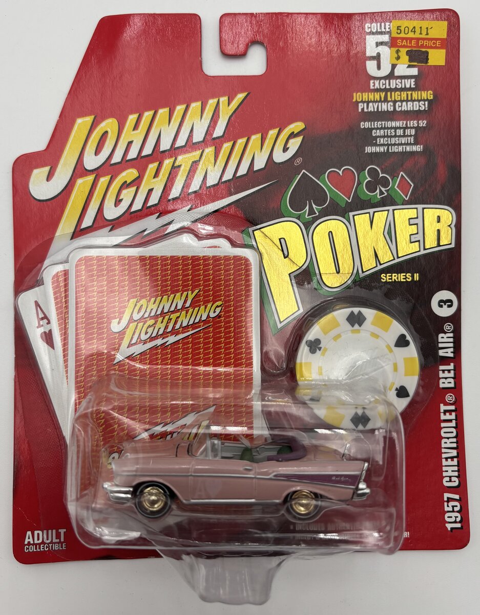 Johnny Lightning 50401 1:64 1957 Chevrolet Bel Air Poker Series