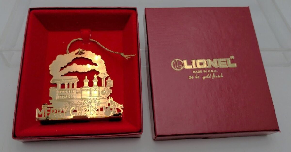 Lionel 9-65924 Finish Woodburner Train 24kt Gold Christmas Ornament