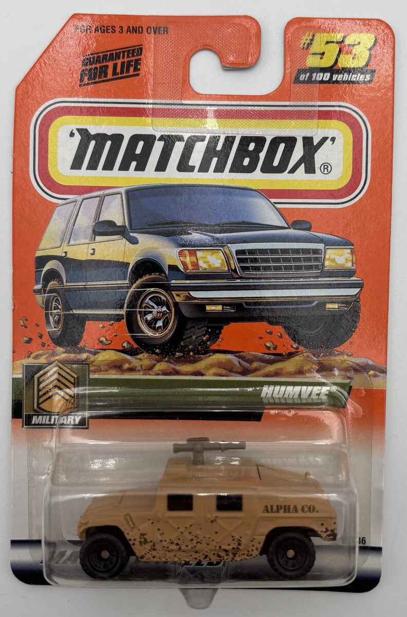 Matchbox 96346 1:64 Humvee Mattel Wheels #53 Die-Cast