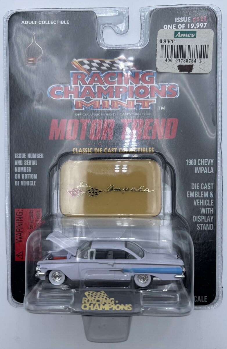 Racing Champions 08194 1:64 #125 White/Blue 1960 Chevy Impala
