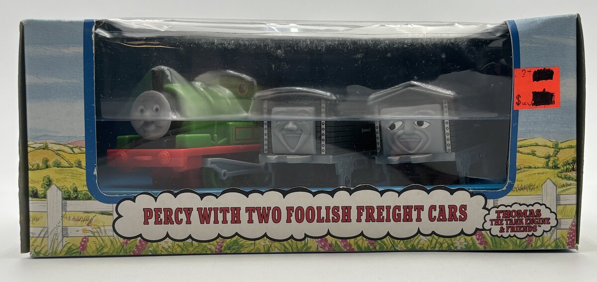 Nylint 8857 Shining Time Station Percy With Two Foolish Freight Cars