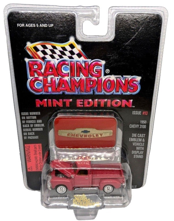 Racing Champions 08100-08105 1:61 Scale #13 Red 1950 Chevy 3100 Mint Edition
