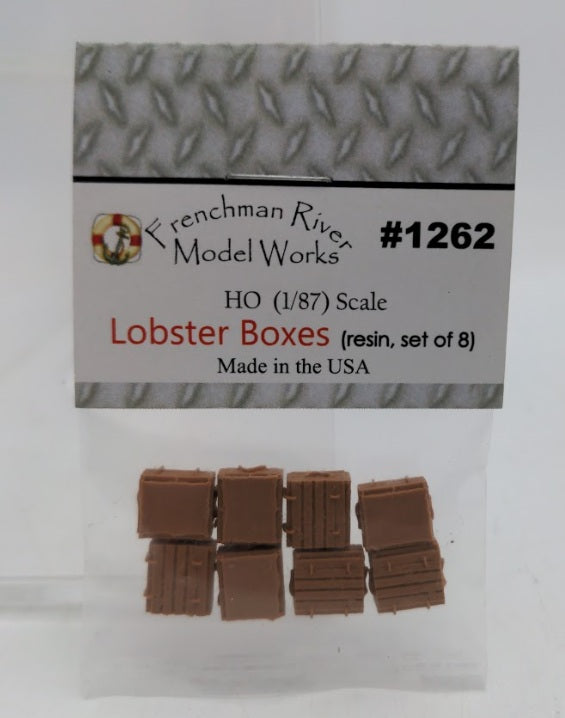 Frenchman River Modelworks 1262 HO Scale Brown Resin Lobster Boxes (Set of 8)