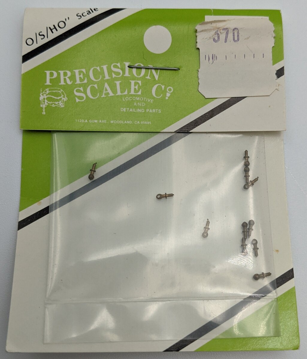 Precision Scale Co. 370 HO Stanchions, Handrail (Set of 12)