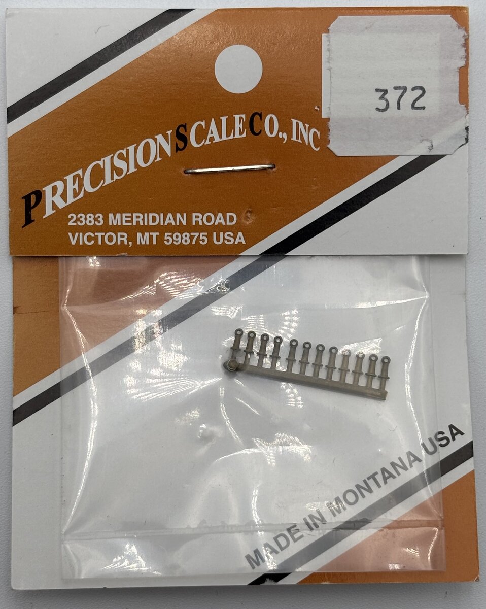 Precision Scale Co. 372 HO Steam Locomotive Boiler Handrail Stanchions Set of 12