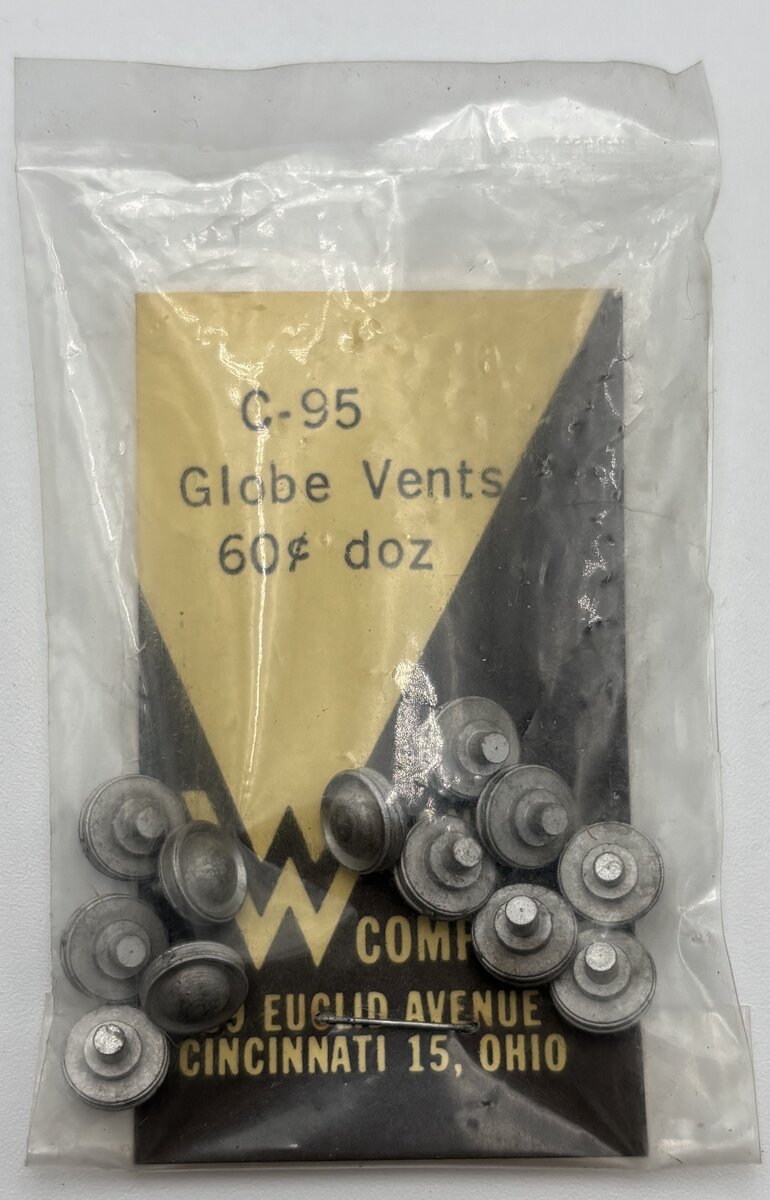 Wagner Car Co. C-95 O Gauge Globe Vents (Bag of 12)