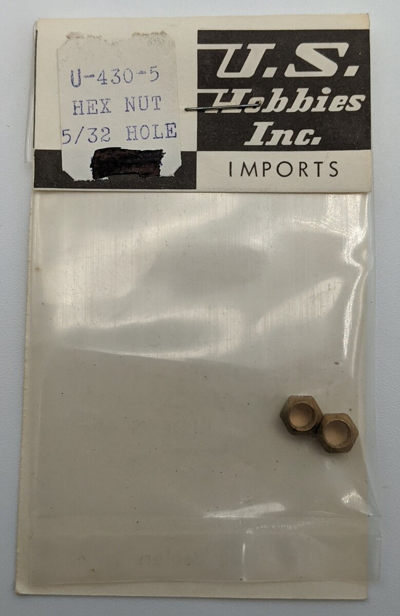 US Hobbies U-430-5 O Hex Nut 5/32 Hole (2-Pack)