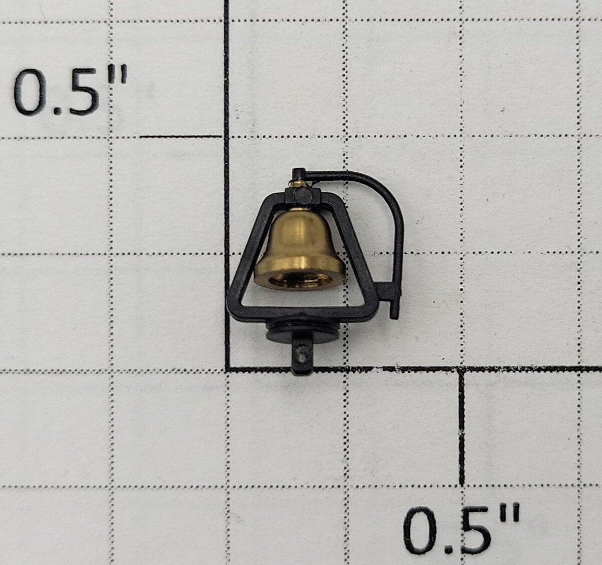 S-Helper 1906-01 Gold Bell in Black Plastic Bracket