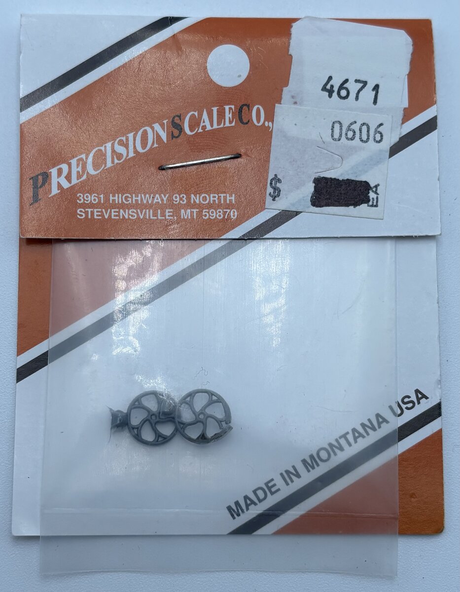 Precision Scale Co. 4671 O Scale Brake Wheels (Set of 2)