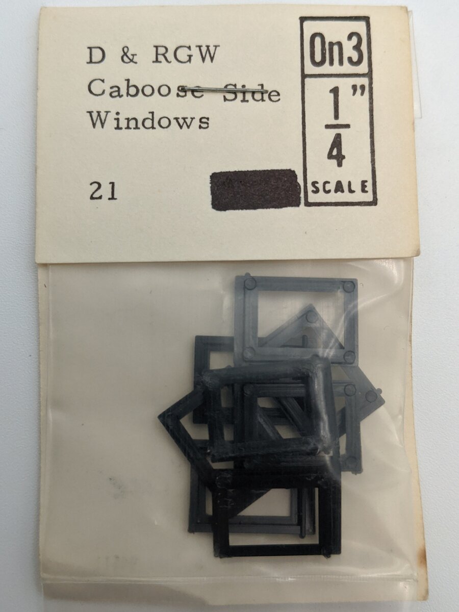 Grandt Line 21 On3 D & RGW Caboose Side Windows