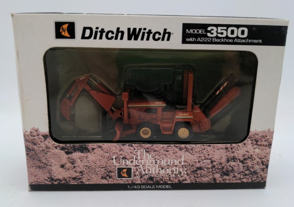 Protech 3500 1:43 Scale Model With A222 MIB-Ditch Witch Trencher Backhoe Att