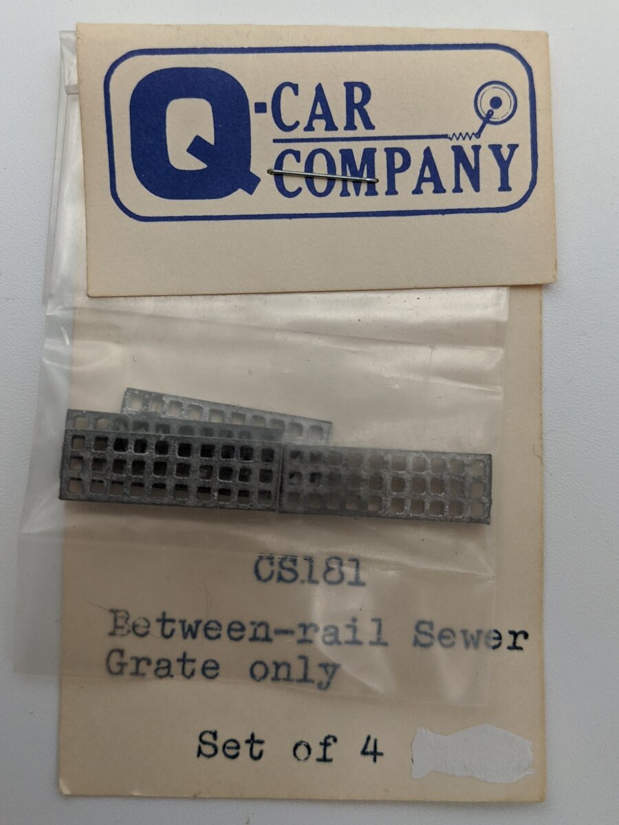 Q-Car Company CS181 Between-Rail Sewer Grate Only (4-Pack)