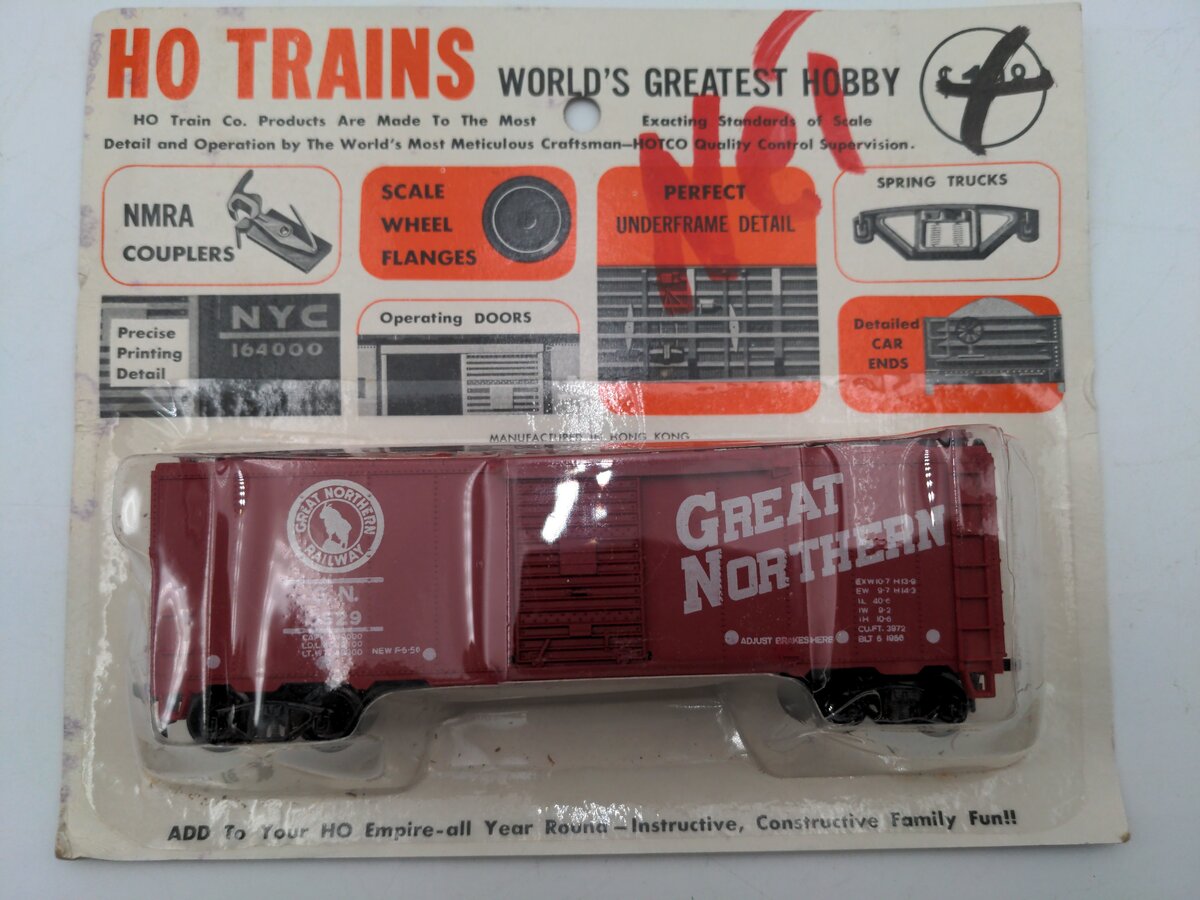 HO Trains 1003 HO Box Car #3529 Great Northern
