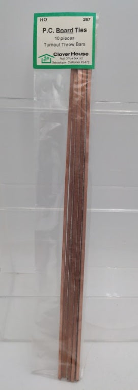 Clover House 267 HO Scale PC Board Ties for Turnout Throw Bars (Pack of 10)