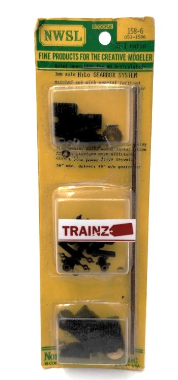 NWSL 158-6 HO Scale 36-1 Ratio Hilo Gearbox System #158-6 0.3 Module Kit