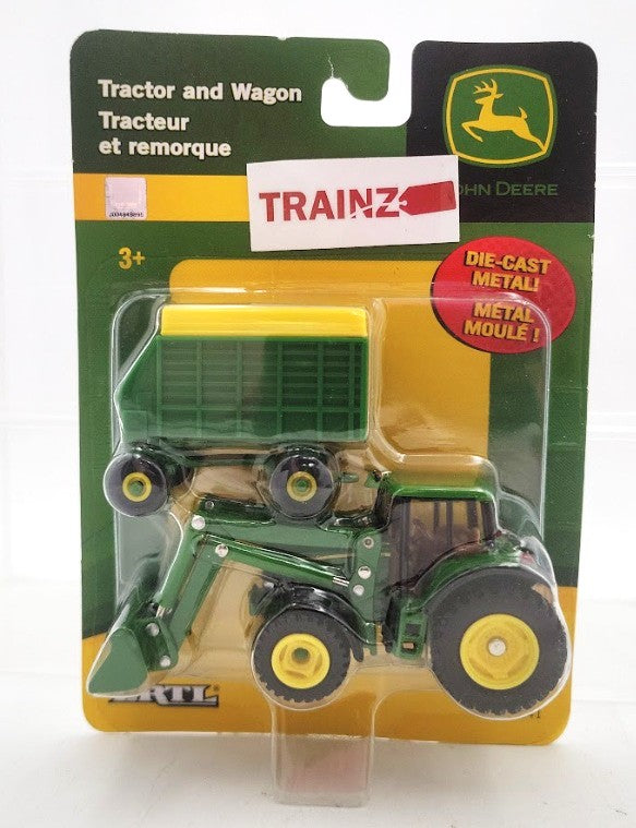 Ertl 37541 1:64 Scale John Deere Tractor Loader With Covered Wagon Die Cast