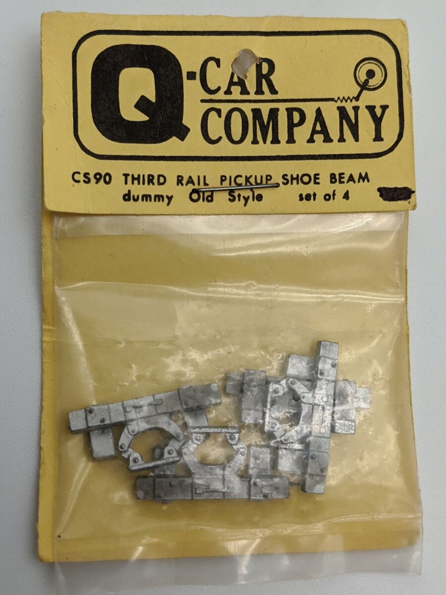 Q-Car Company CS90 Third Rail Pickup Shoe Beam Dummy Old Style (4-Pack)