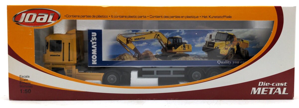 Joal 373 1:50 Scale Renault Magnum Truck with Komatsu Trailer