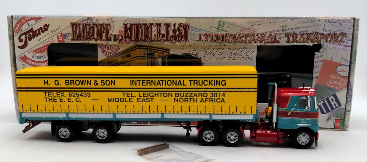 Tekno 76797 1:50 Scale Mack Truck with a Curtainside Trailer H.G. Brown