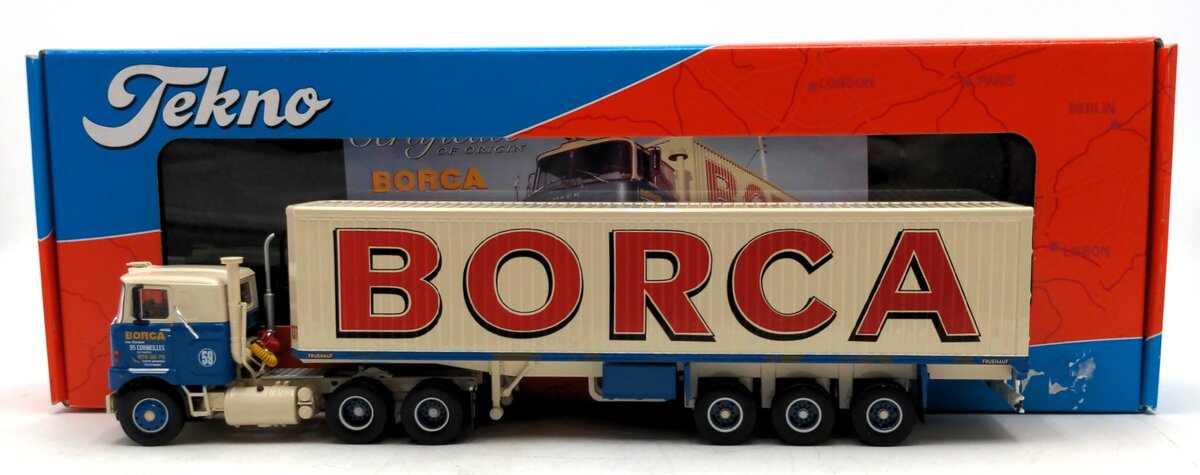 Tekno 72225 1:50 Mack F700 (6x4) Tractor Unit 3-axle Classic Box Trailer Borca