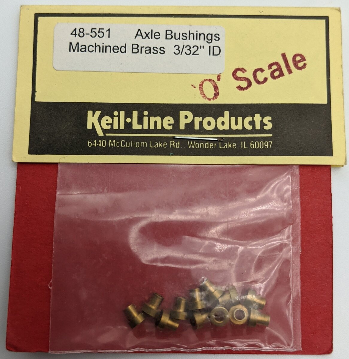 Keil-Line Products 48-551 O Axle Bushings Machined Brass 3-32" ID
