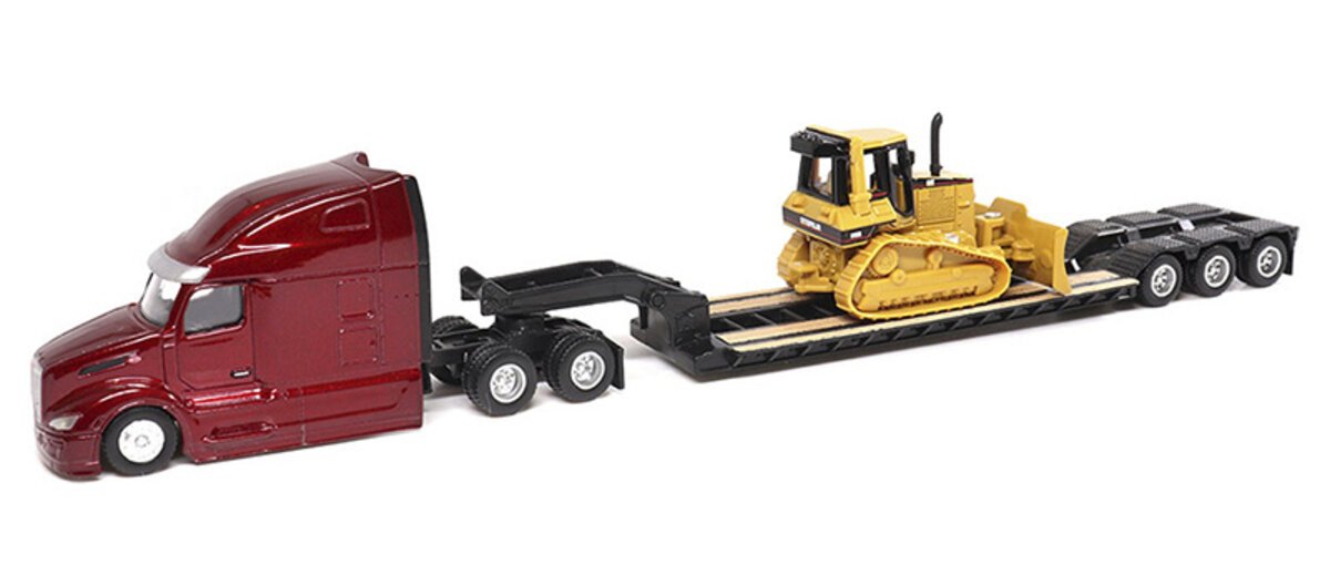DieCast Masters 84419 1:87 Semi Tractor w/Lowboy Trailer & CAT Dozer