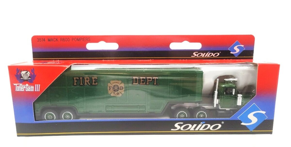 Solido 3514 1:43 Scale Green Mack R600 Pompiers Fire Department Engine No.6
