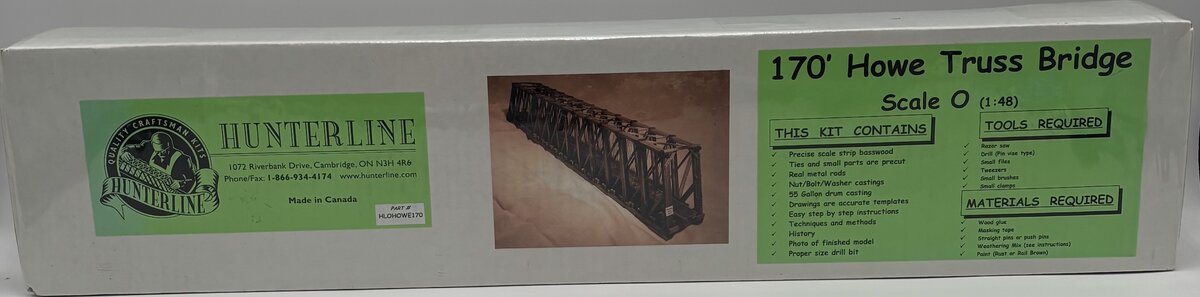 Hunterline HLOHOWE170 O Scale 170’ Howe Truss Through Bridge