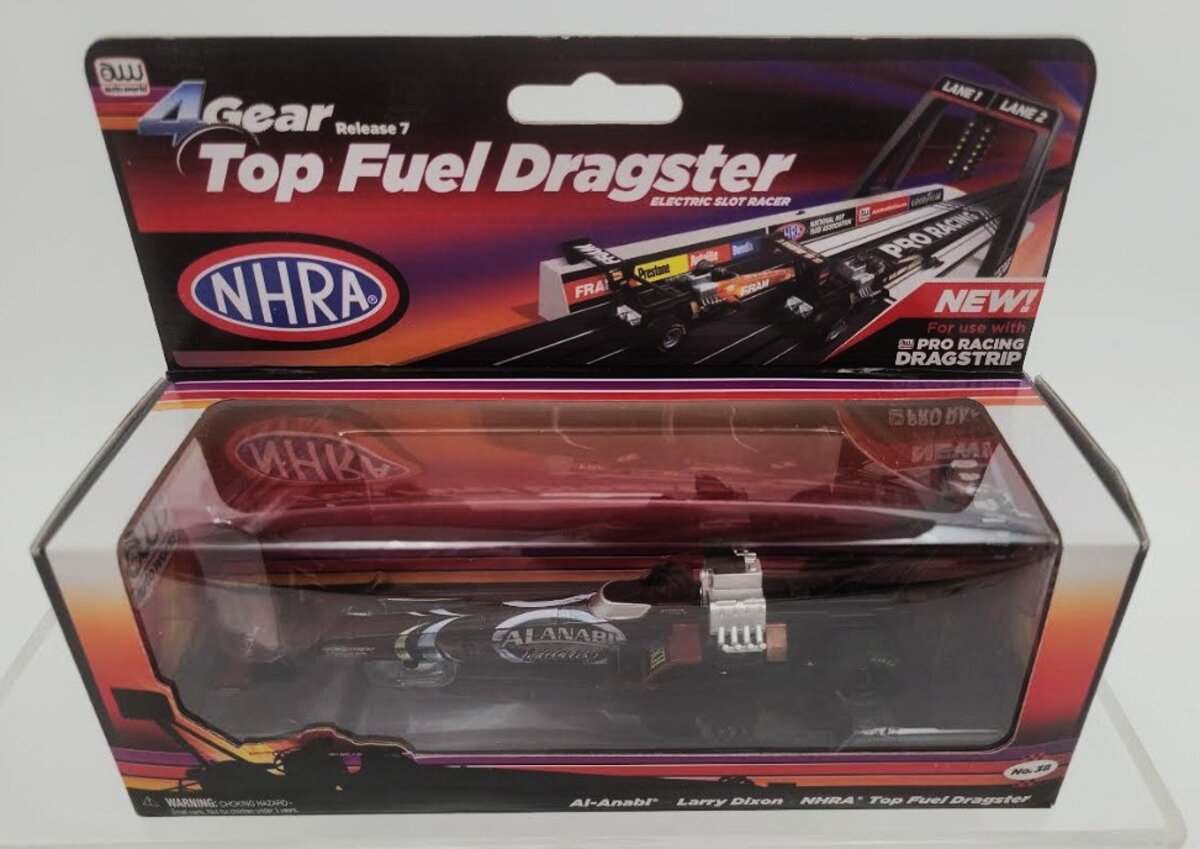 Auto World 38 HO Scale Alanabi NHRA Top Fuel Dragster Spencer Massey 4-Gear