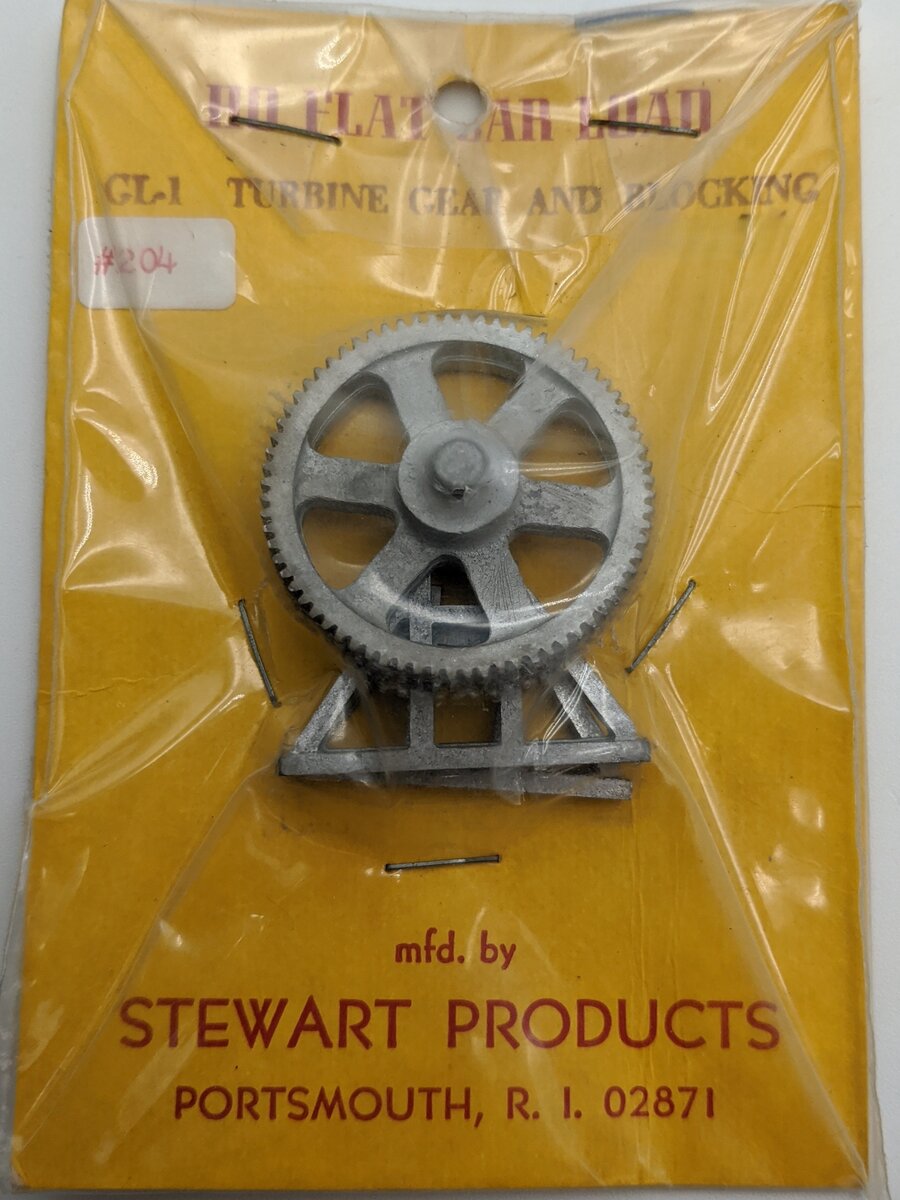 Stewart Hobbies 204 HO Flat Car Load GL-1 Turbine Gear And Blocking