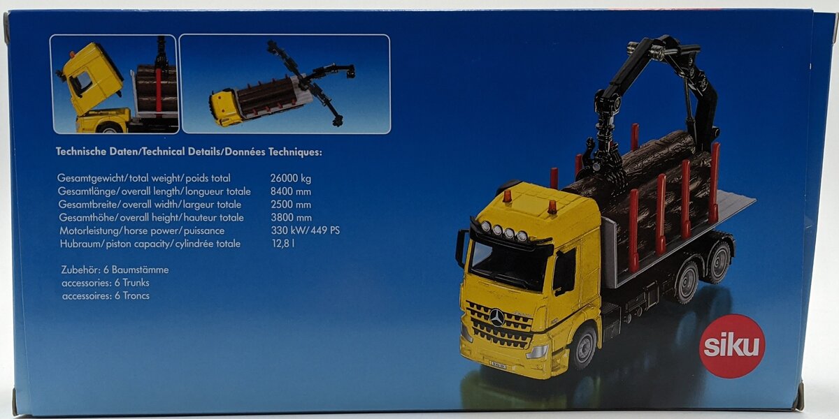 Siku 2714 1:50 Mercedes Log Transporter Truck