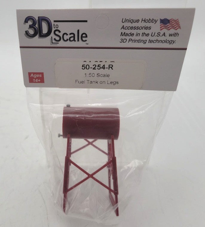 3D to Scale 50-254-R 1:50 Scale Red Fuel Tank on Legs