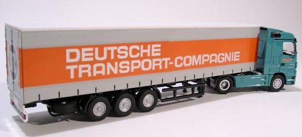 NZG 555-02 1:50 Scale Mercedes Benz Actros Semi Truck And Trailer - DTC