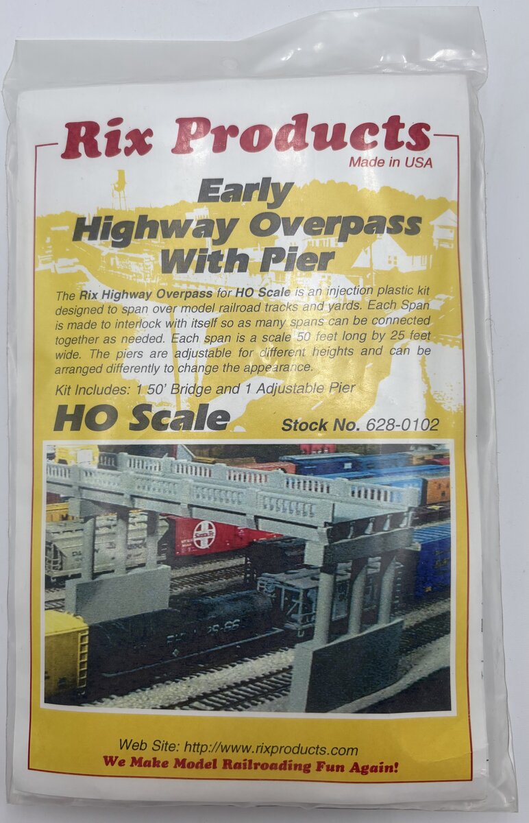 Rix Products 628-0102 HO Early Highway Overpass With Pier