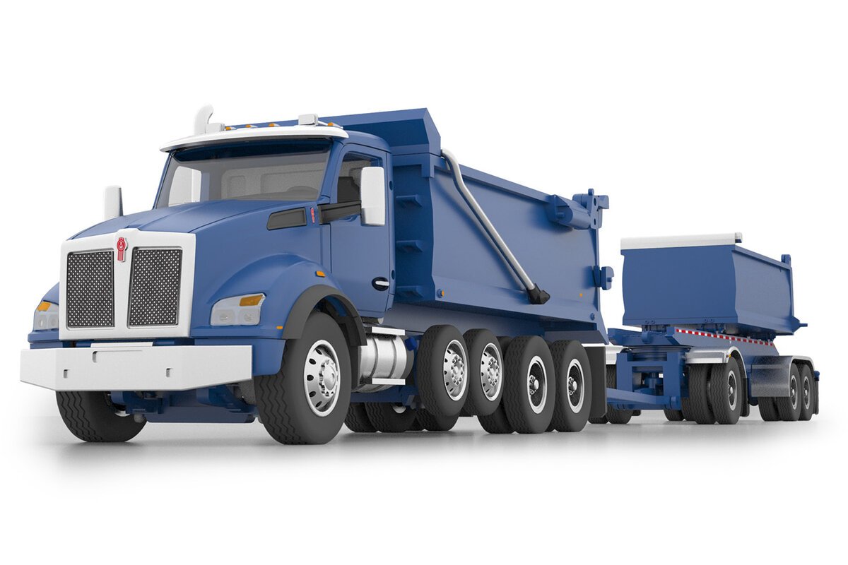 First Gear 60-1277 Kenworth T880 w/ Rogue Dump Body and Rogue Dump Trailer