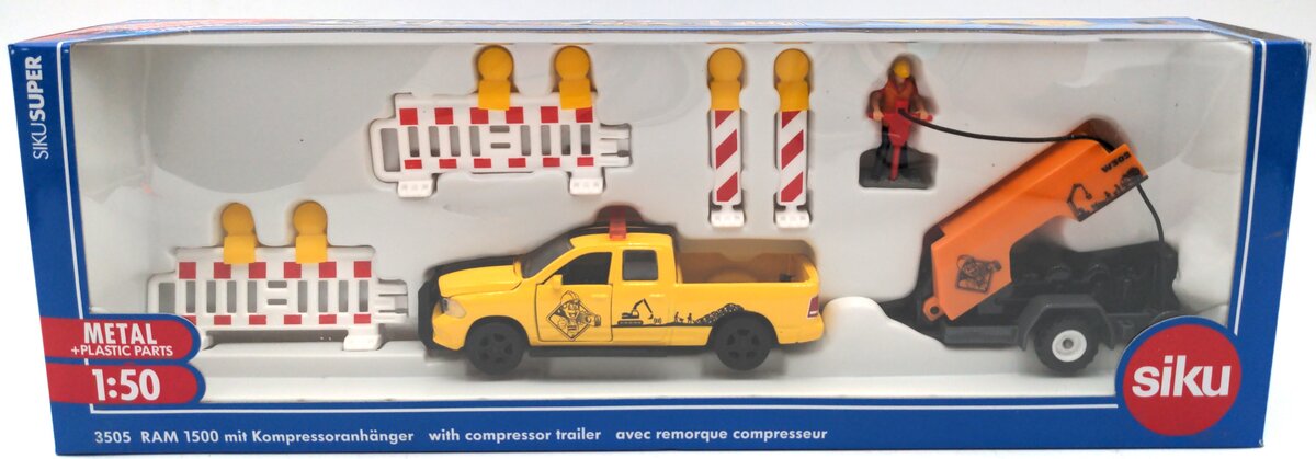 Siku 3505 1:50 Dodge RAM 1500 w/Trailer & Compressor
