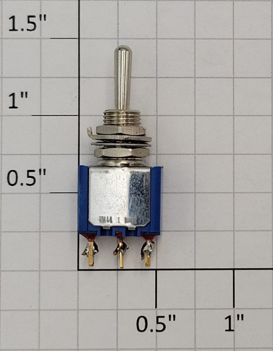 Acme MTS-3 Blue SPDT Mini Momentary On-Off-On Toggle Switch 6A @ 120VAC