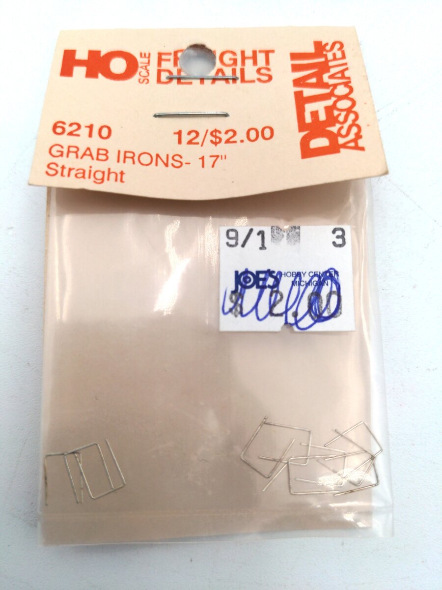 Detail Associates 6210 HO Grab Irons- 17' Straight