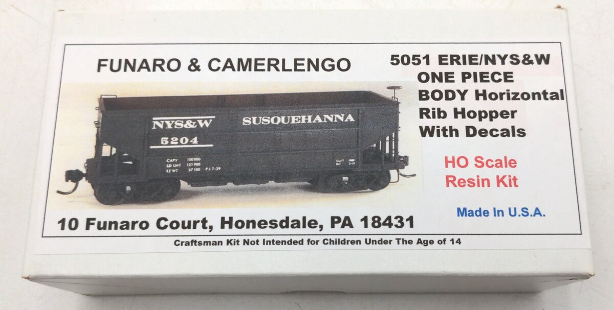 Funaro & Camerlengo 5051 HO Erie/NYS&W Horizontal Rib Hopper