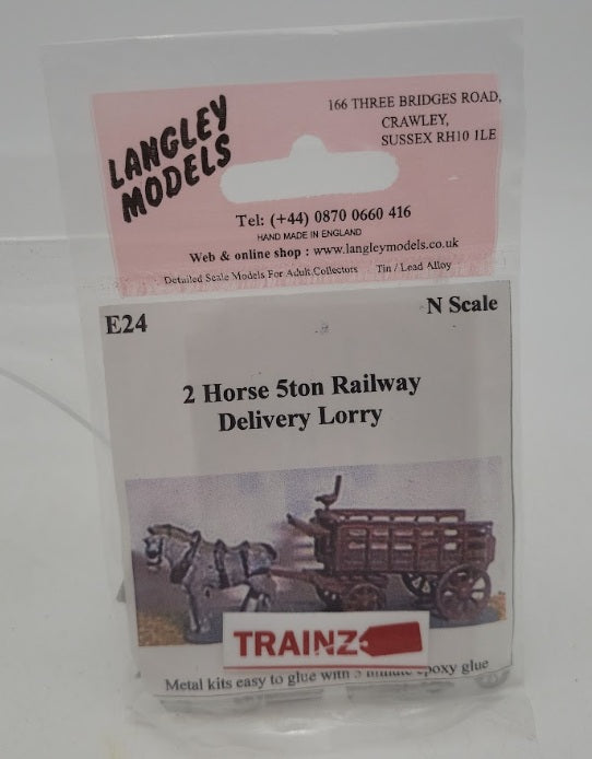 Langley Miniature Models E24 2 Horse 5Ton Railway Delivery Lorry Metal Kit