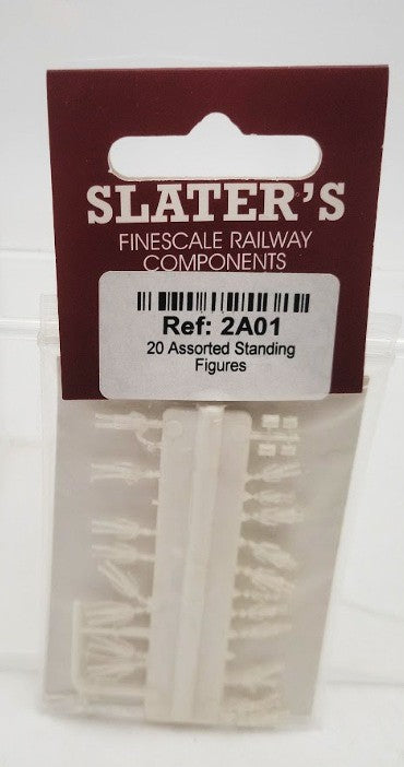 Slater's 2A01 N Scale Standing Unpainted Assorted Plastic Figures (Pack of 20)