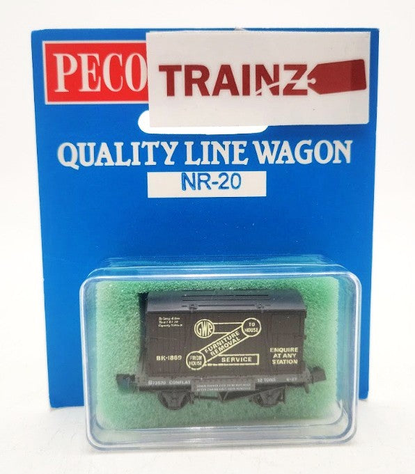 Peco NR-20 N Gauge British Quality Line Wagon 10' Conflat Wagon W/Container GWR