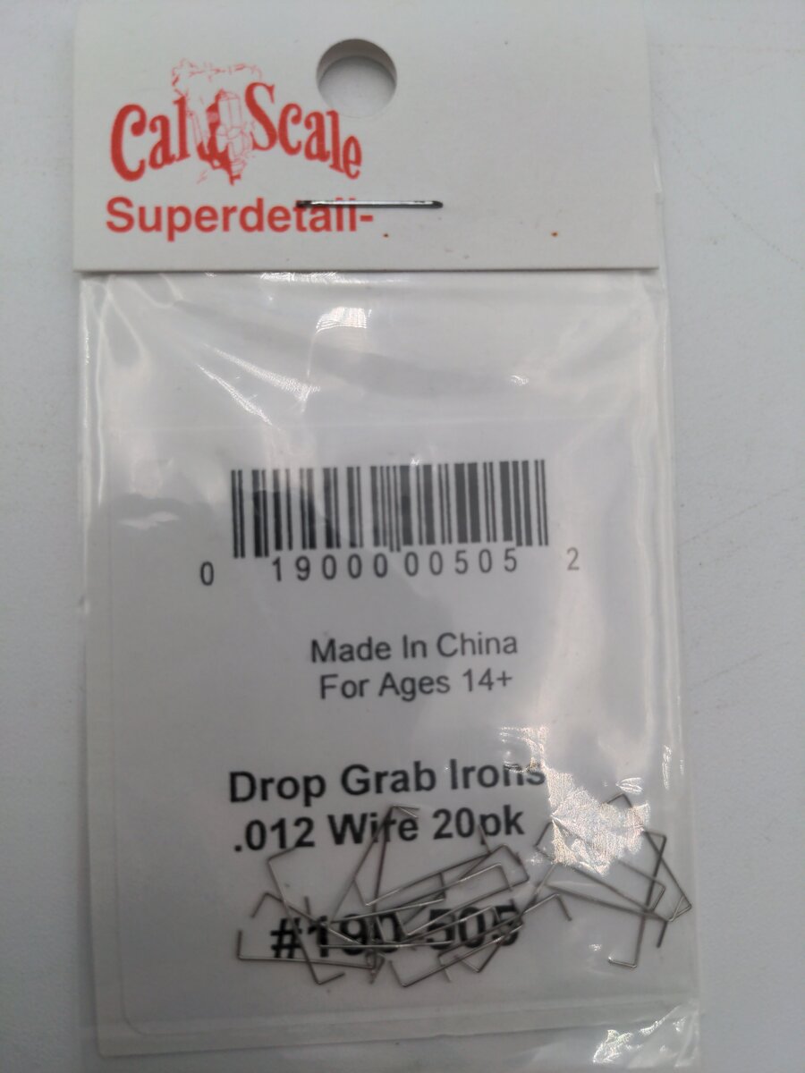 Cal Scale 190-505 HO Drop Grab Irons 0.12 Wire 20 Pcs