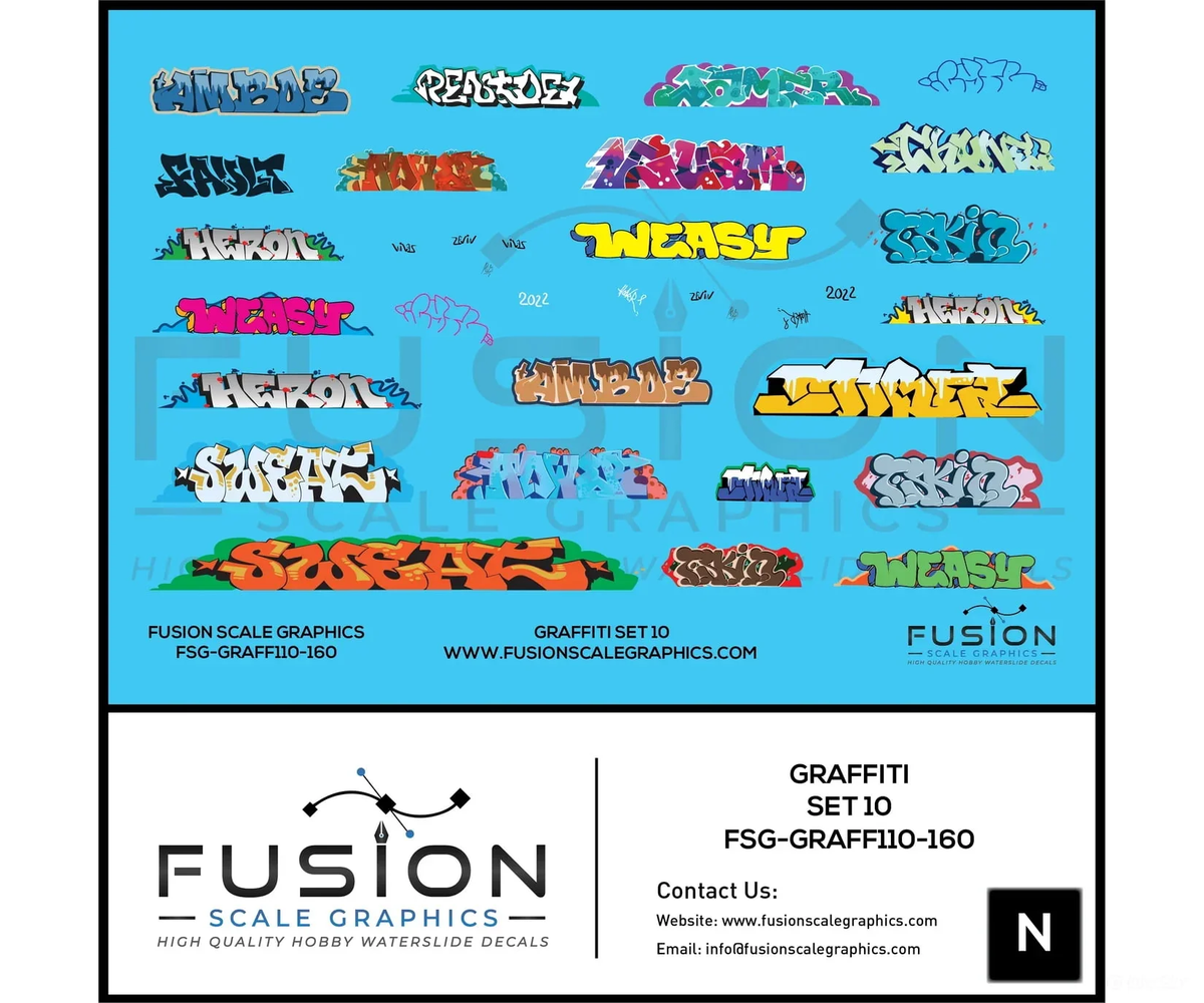 Fusion Scale Graphics 200214 N Graffiti Decal Set #10