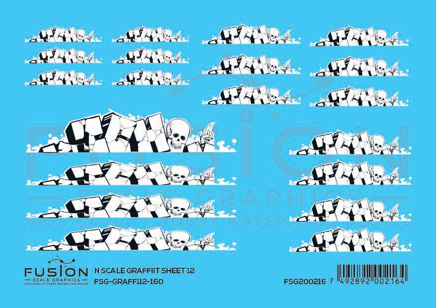 Fusion Scale Graphics 200216 N ICH Ichabod Graffiti Decal Set #12