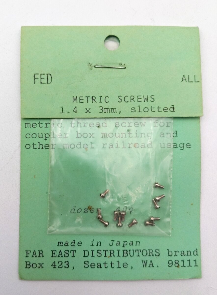 Far East Distributors All Scale Metric Screws 1.4 x 3mm, Slotted