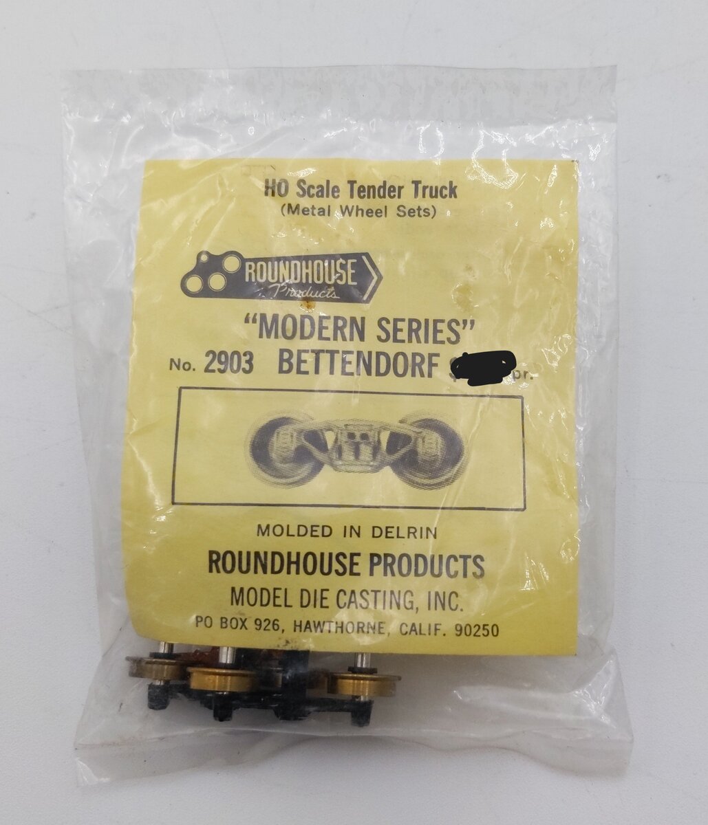 Roundhouse 2903 HO Scale Tender Truck (Metal Wheel Sets)