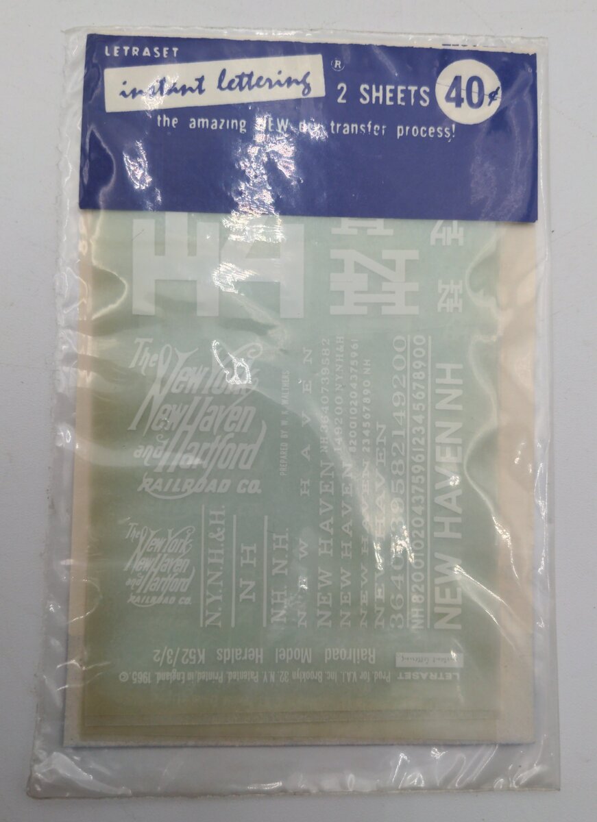Visual Art Industries, INC. K52/3/2 Railroad Model Heralds Instant Lettering 2PC