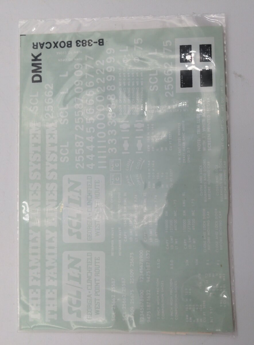 DMK B-383 Boxcar Lettering Decal