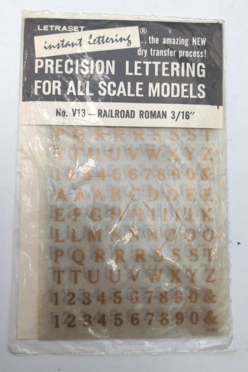 Visual Art Industries, INC. V13 Railroad Roman 3/16" Instant Lettering 2pc